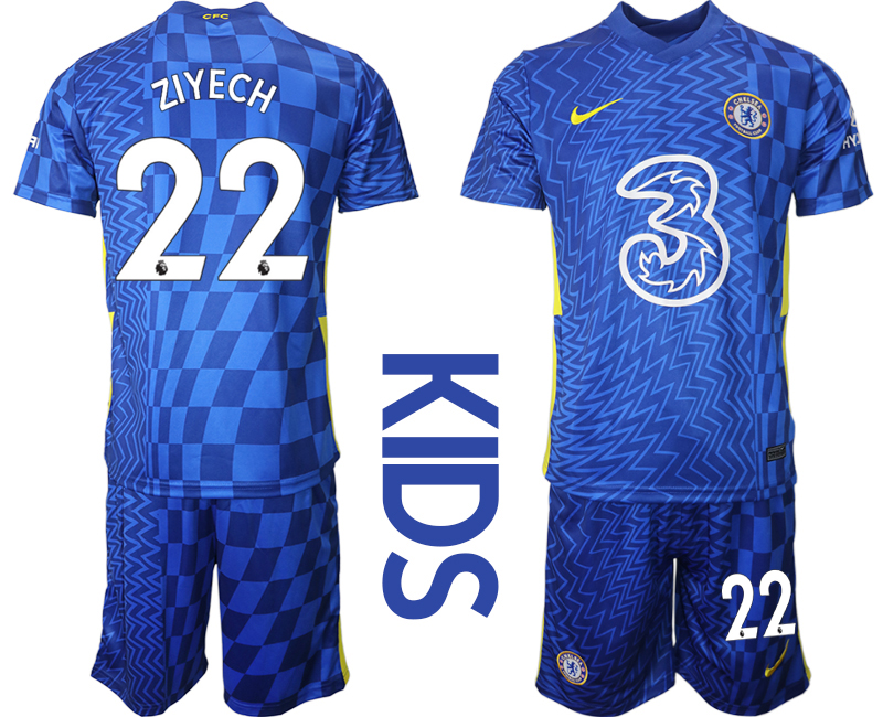 Youth 2021-2022 Club Chelsea FC home blue #22 Nike Soccer Jersey->customized soccer jersey->Custom Jersey